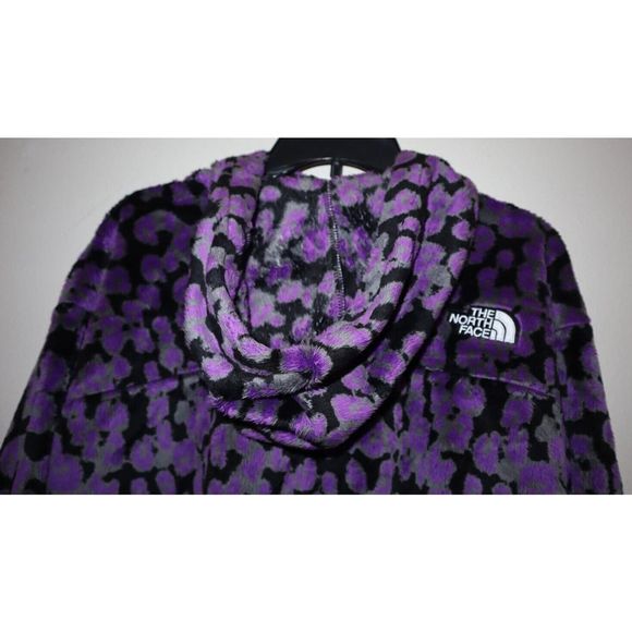The North Face Women's Sz XL Purple Leopard Print Osito 1/4 Zip Hoodie $119 - Picture 4 of 14